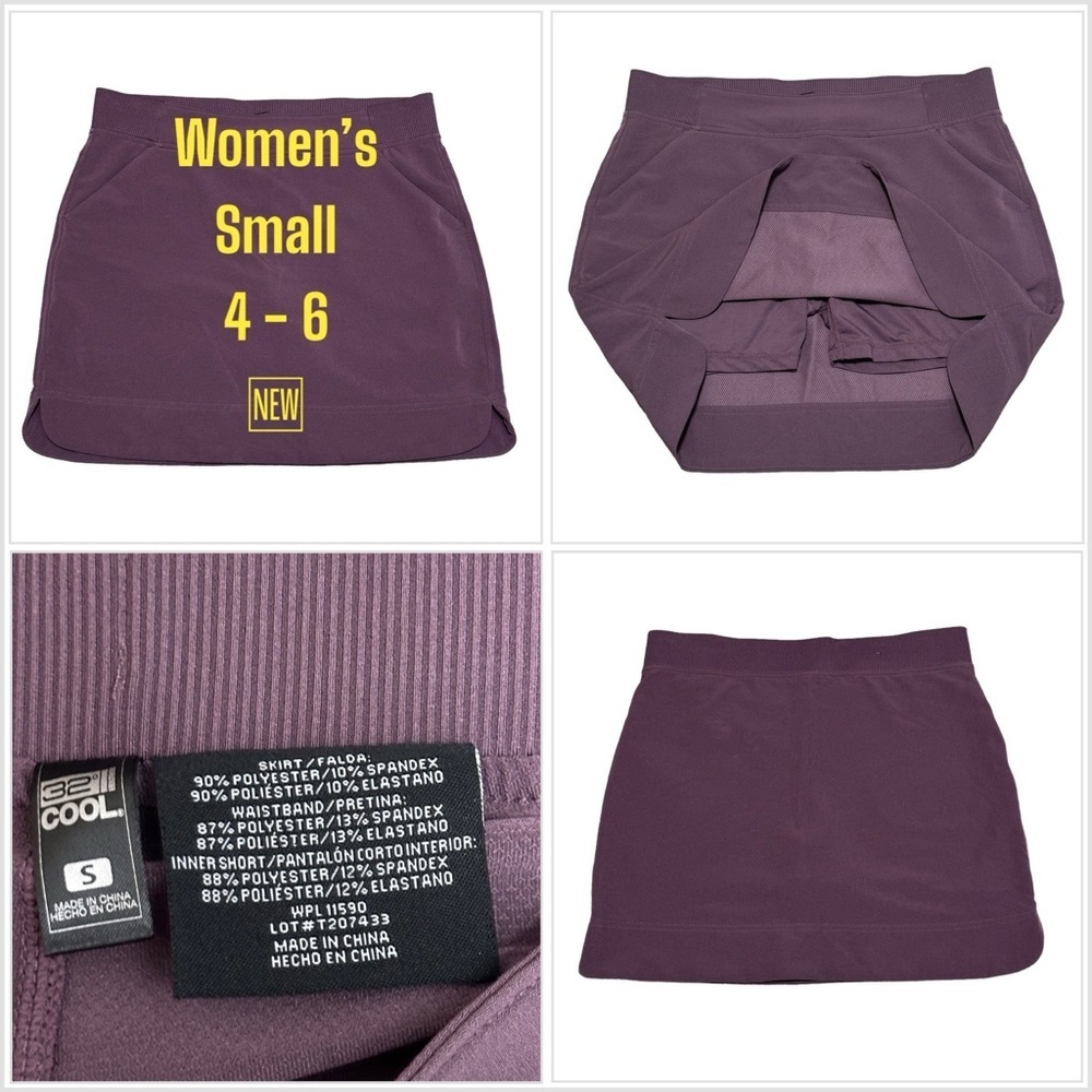 Women's Golf 32 Degrees Small 4 - 6 Skort Leggings Active Purple Flat Front New